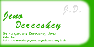 jeno derecskey business card
